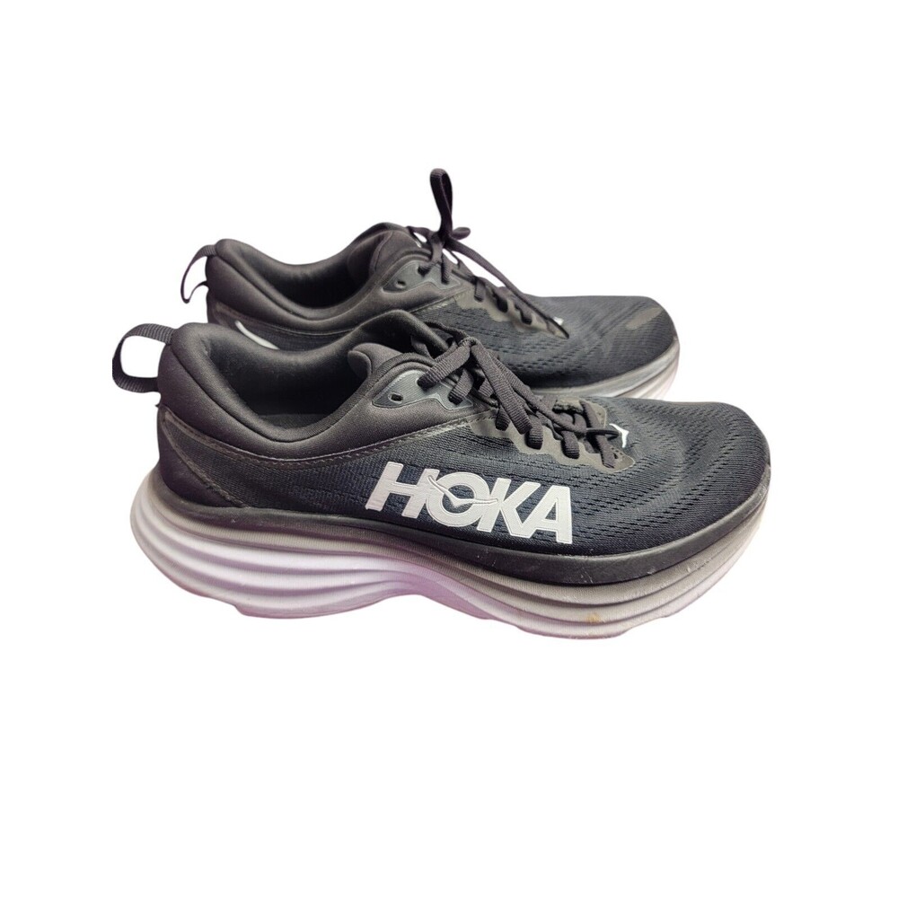 Hoka One One Bondi 8 Black White size 10B
